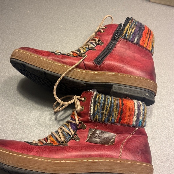 Rieker Stylish Red Women's Boots - Picture 4 of 4